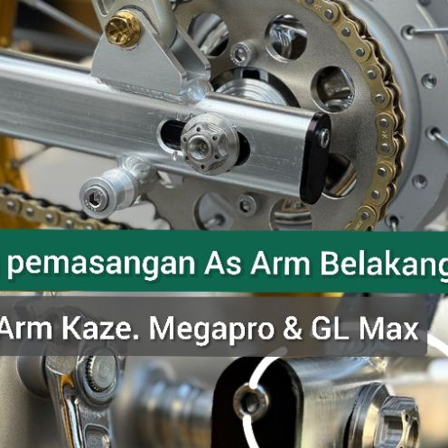 AS Stainless Stainles Ninja & Arm tengah belakang PNP Kaze. Megapro. GL Max / Aitech