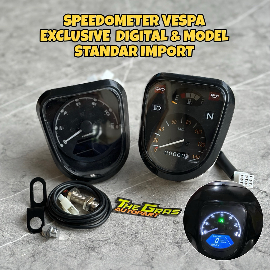 Speedometer Spido Vespa Exclusive 2 Digital Original Import