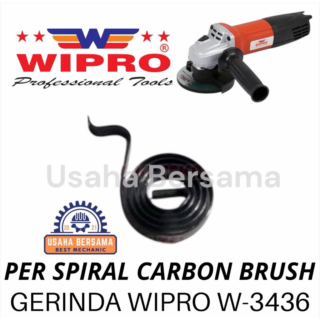 PER SPIRAL CARBON BRUSH GERINDA WIPRO W3436 PIR UNTUK PENDORONG CARBON BRUSH GERINDA WIPRO W 3436