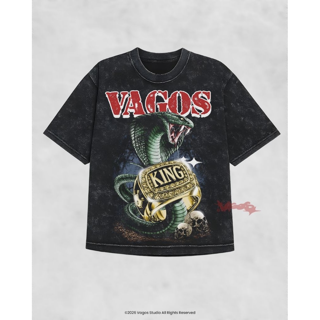 KING Desain Kaos King Cobra Ular Kobra Komunitas Streetwear Brand Fashion Artwork Graphic tee