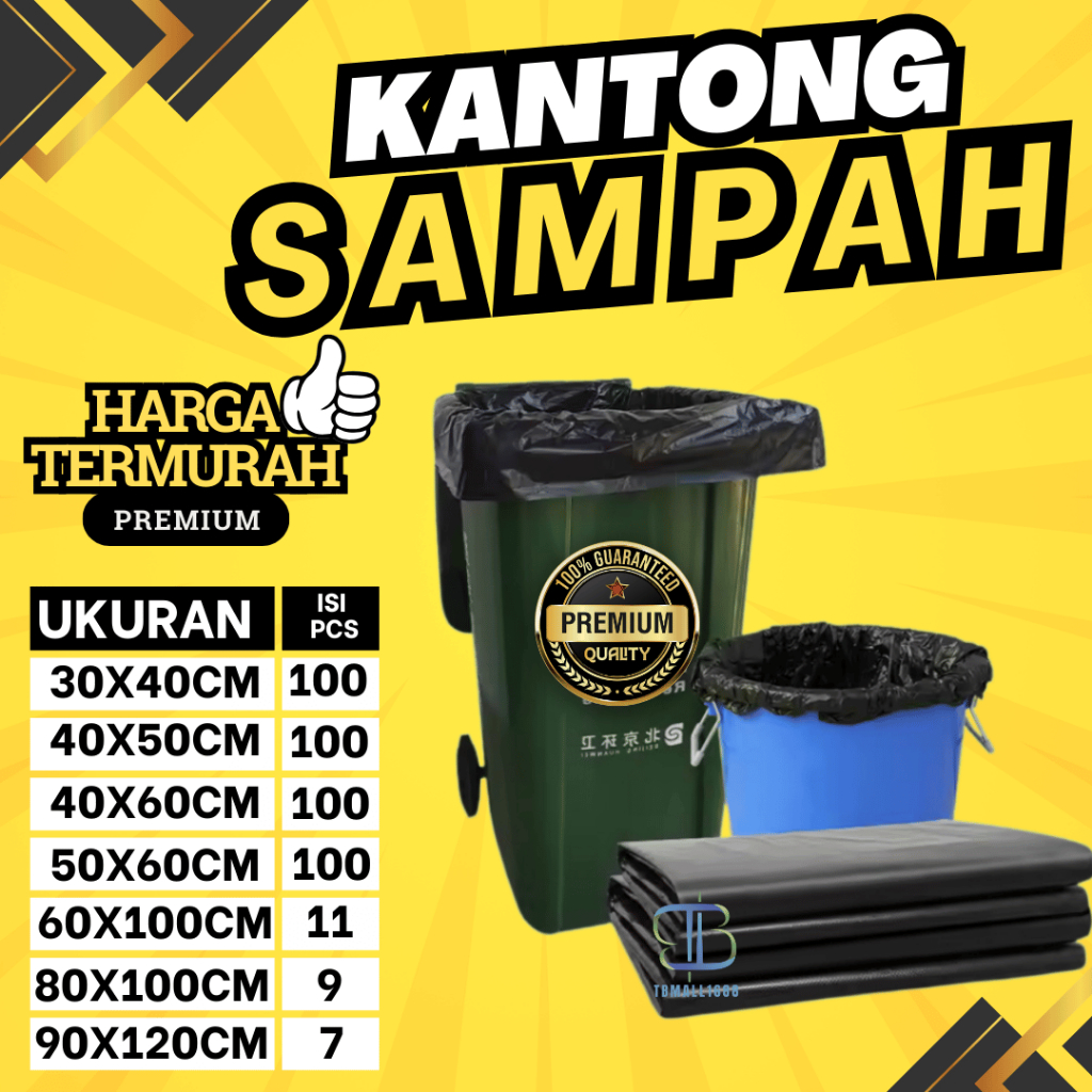 Kantong sampah 40X50CM / Plastik sampah serbaguna Trash Bag Hitam Tebal Murah anti sobek tidak berba