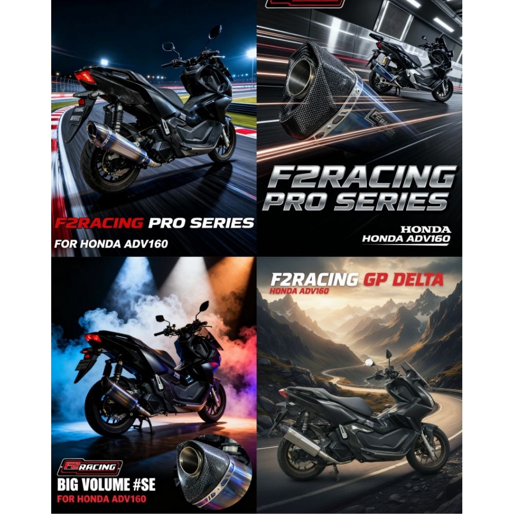 knalpot racing HONDA ADV 160 FULLSET ORIGINAL F2RACING EXHAUST