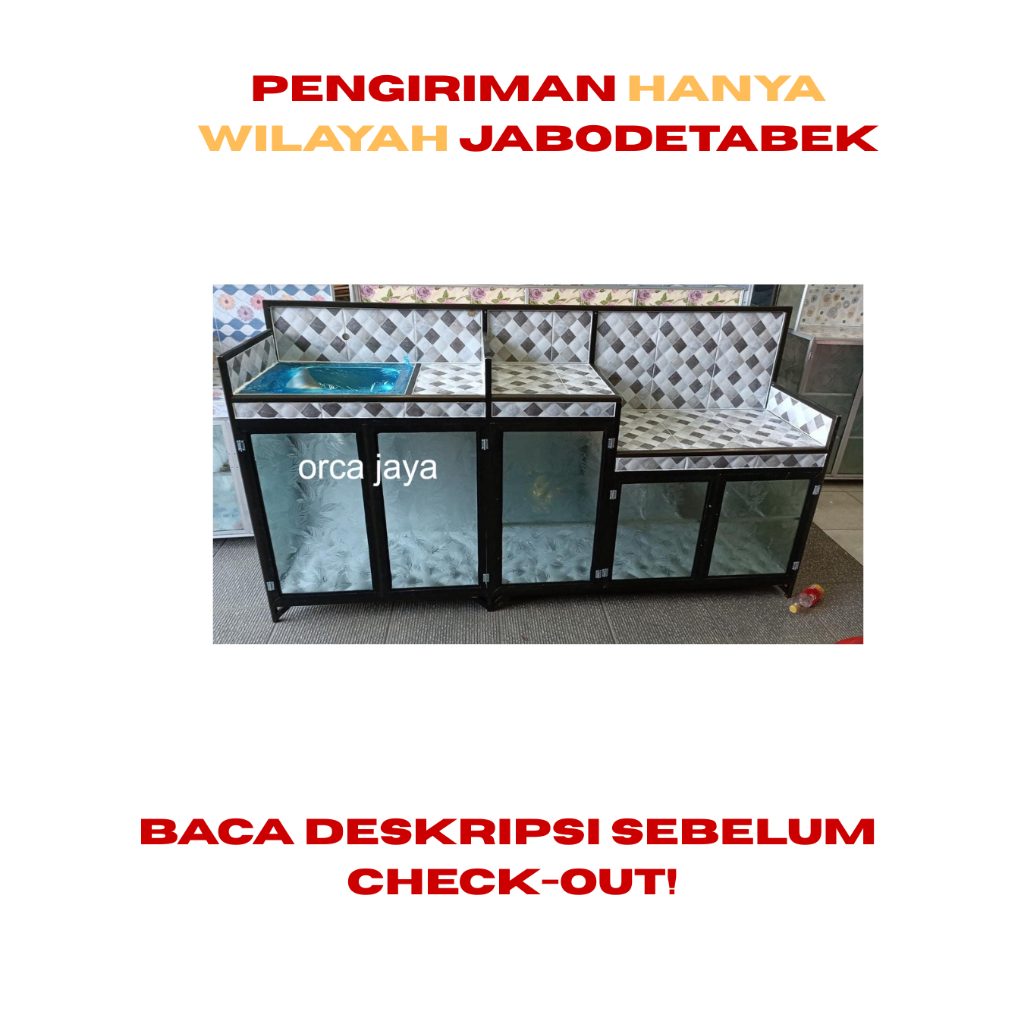 Rak wastafel 5 pintu / rak piring tiang holo / rak kompor bawah keramik - orca jaya