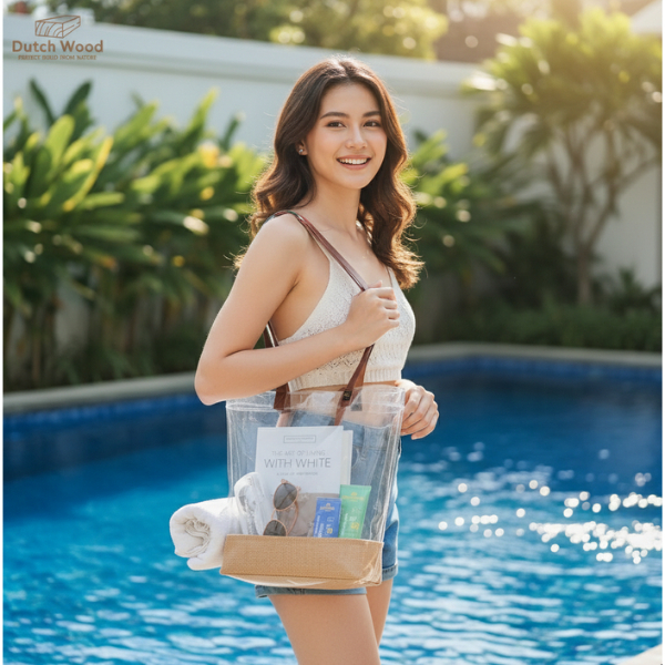 Tas Goni Transparan Tote Bag Mika PVC Bahan Tebal