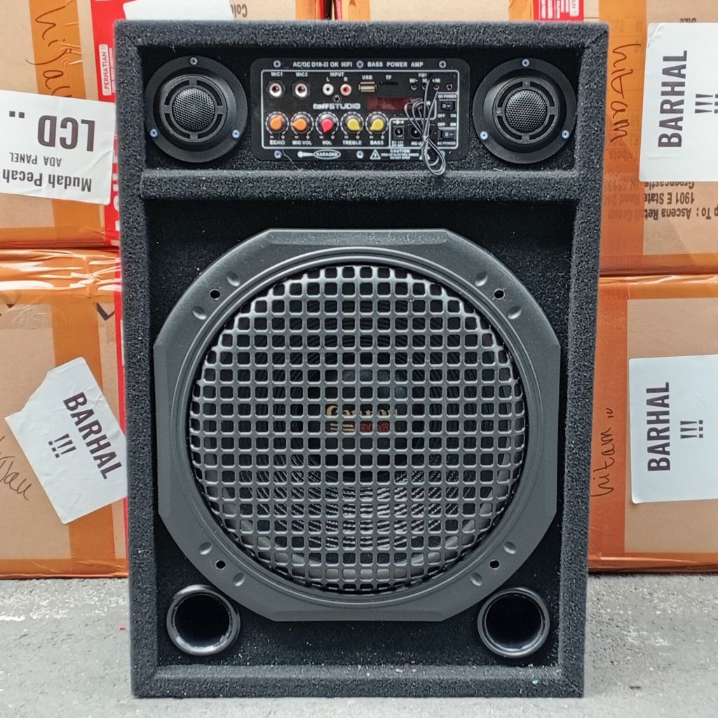 Speaker aktif Bluetooth karaokean 12 inc hitam Box tebal bass mantap