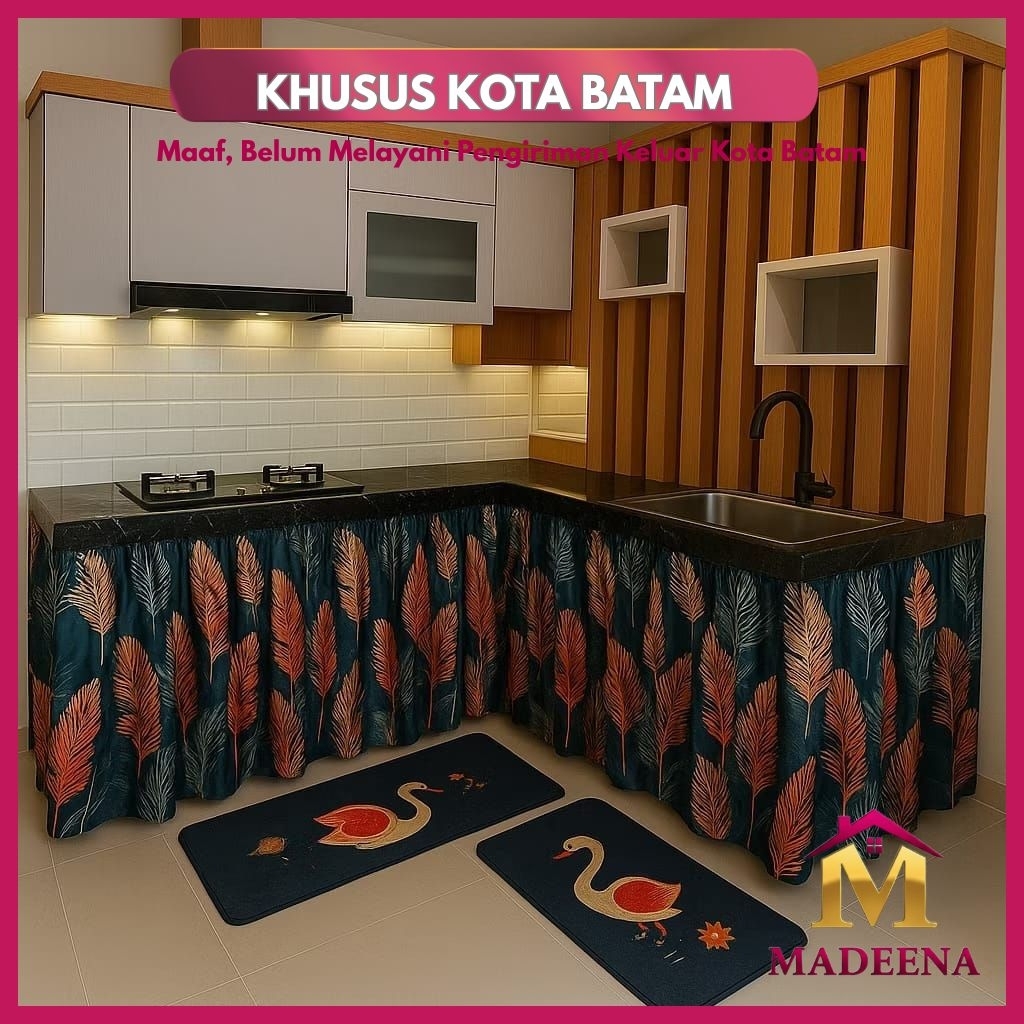 [BISA INSTANT] Gorden Kolong Dapur -+100x70cm dengan Tali, Mudah Dipasang dan Tersedia Berbagai Moti