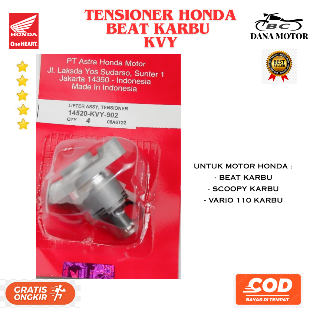 Tensioner Beat Karbu Ori / Tonjokan Keteng Honda Vario Karbu Ori Premium - 14520-KVY-902