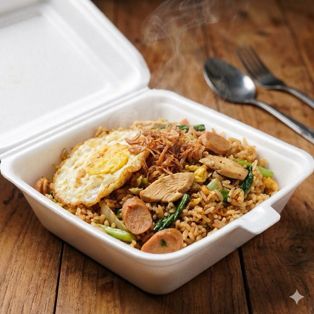 STYROFOAM MAKANAN - Kotak Makan Gabus Polos / Sekat / Burger - Foam Lunch Box Food Grade Murah