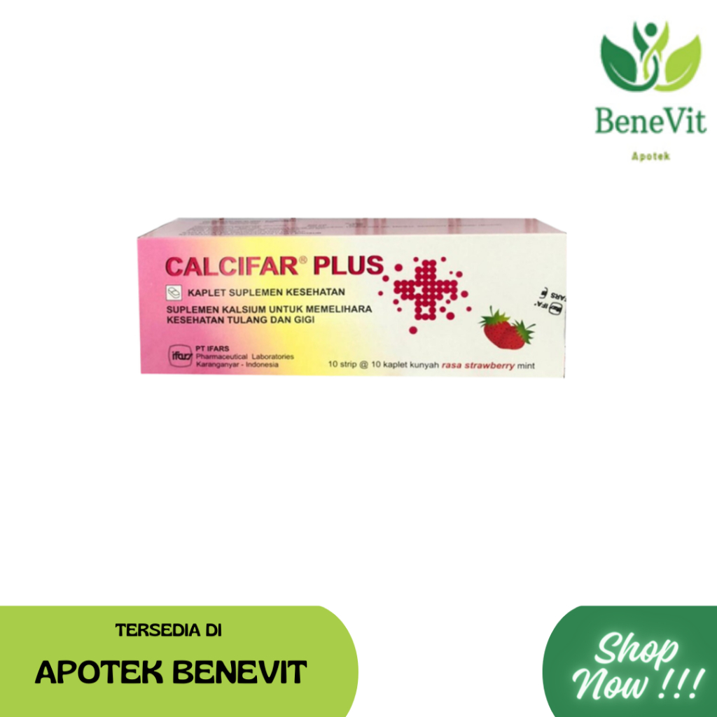 Calcifar Plus Suplemen Kalsium Tablet Kunyah