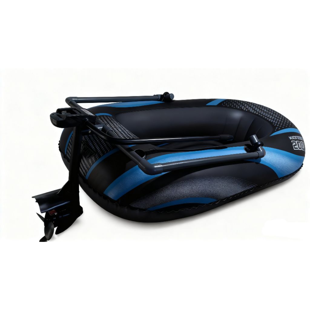 Mesin perahu mini elektrik homade sepaket tinggal tempel di perahu karet