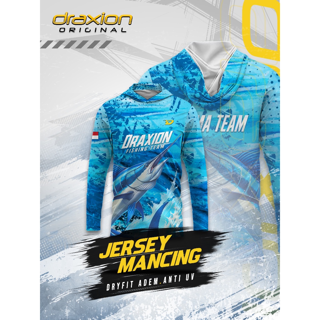 Jersey Mancing Dryfit Premium Lengan Panjang – Adem, Anti UV | Baju Fishing Outdoor Draxion