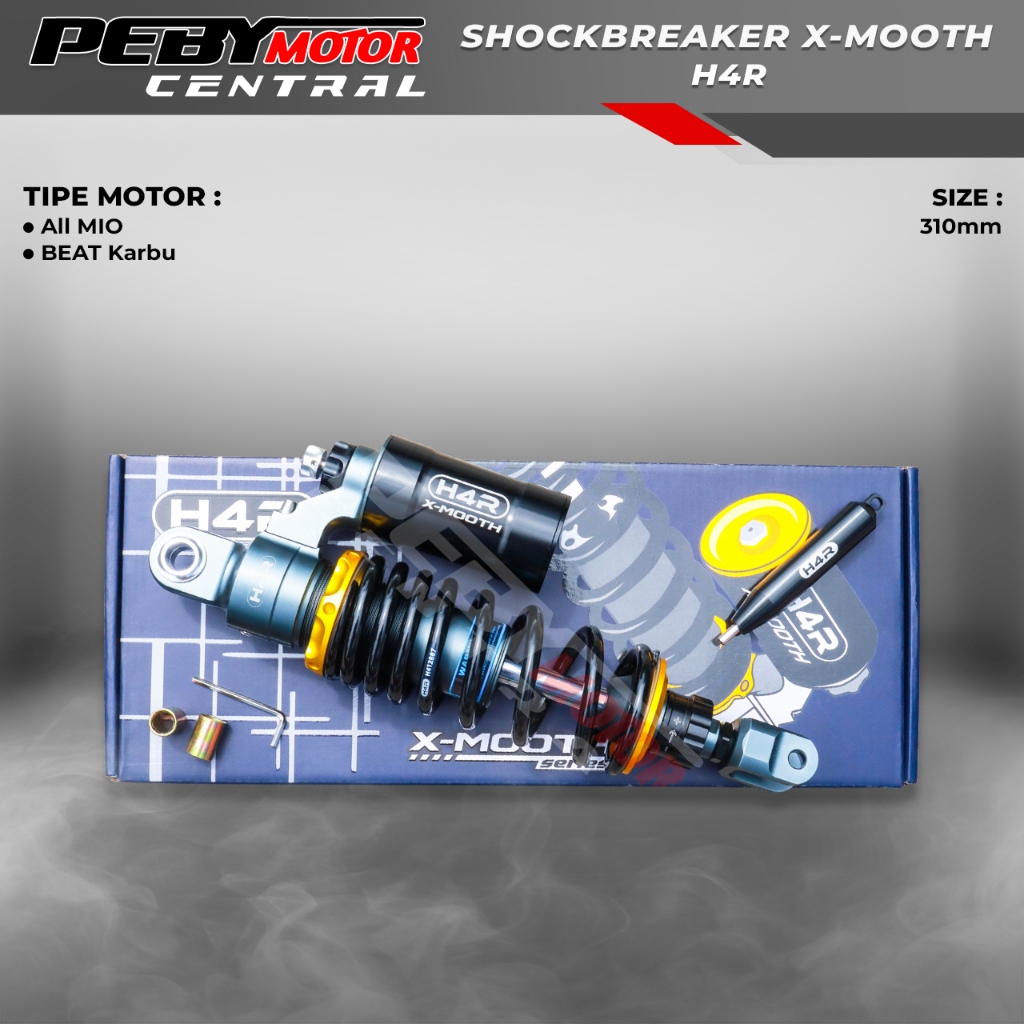 Shockbreaker Belakang H4R X-Mooth Series Single Shock 310mm All Mio Beat Karbu