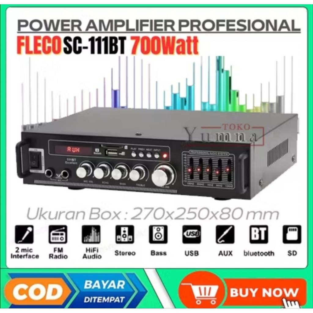 POWER AMPLIFIER FLECO SC-111 BT POWER AUDIO/POWER AMPLIFIER SC-111 BT
