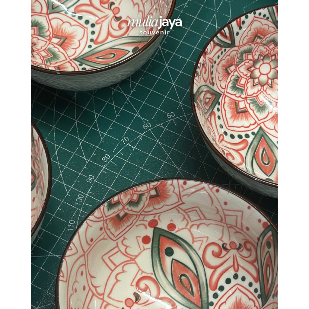 MANGKOK SAKURA KERAMIK JEPANG BLIND MOTIF