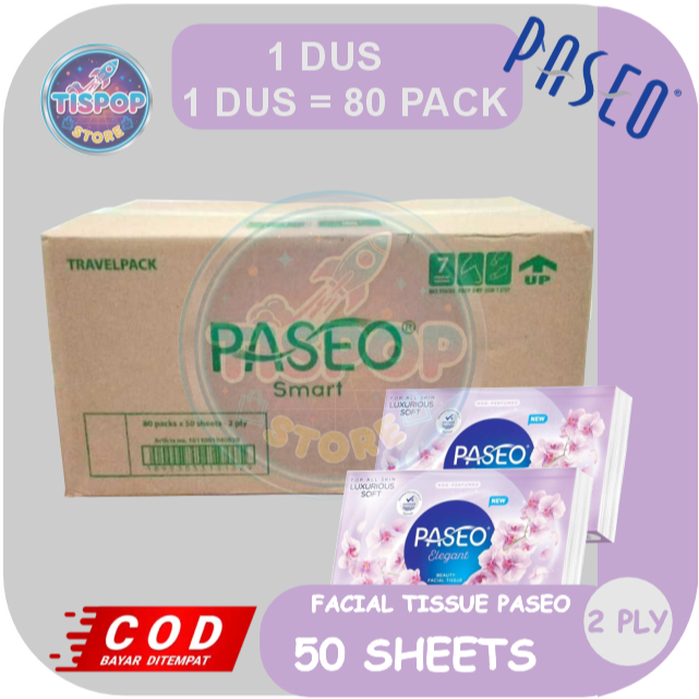 TOKO GROSIR 1 DUS Tissue Paseo Smart Travel Pack 50 Sheet MURAH