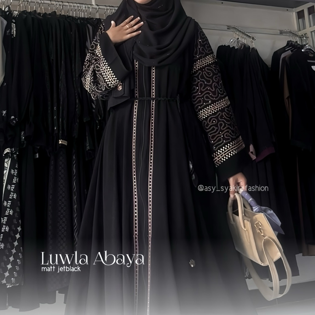 LUWLA ABAYA | ABAYA BORDIR RESLETING BY ASY SYAKIRA FASHION