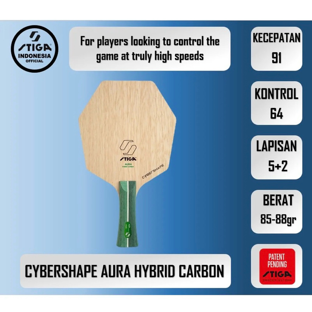 Bat Stiga AURA HYBRID CARBON CYBER  SHAPE FL