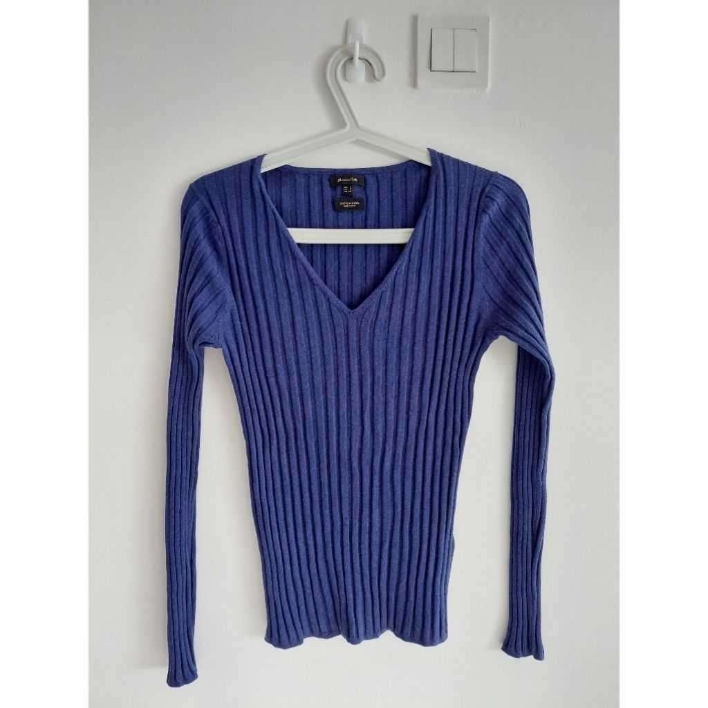 Kaos wanita, massimo dutti, size S, warna biru/ungu