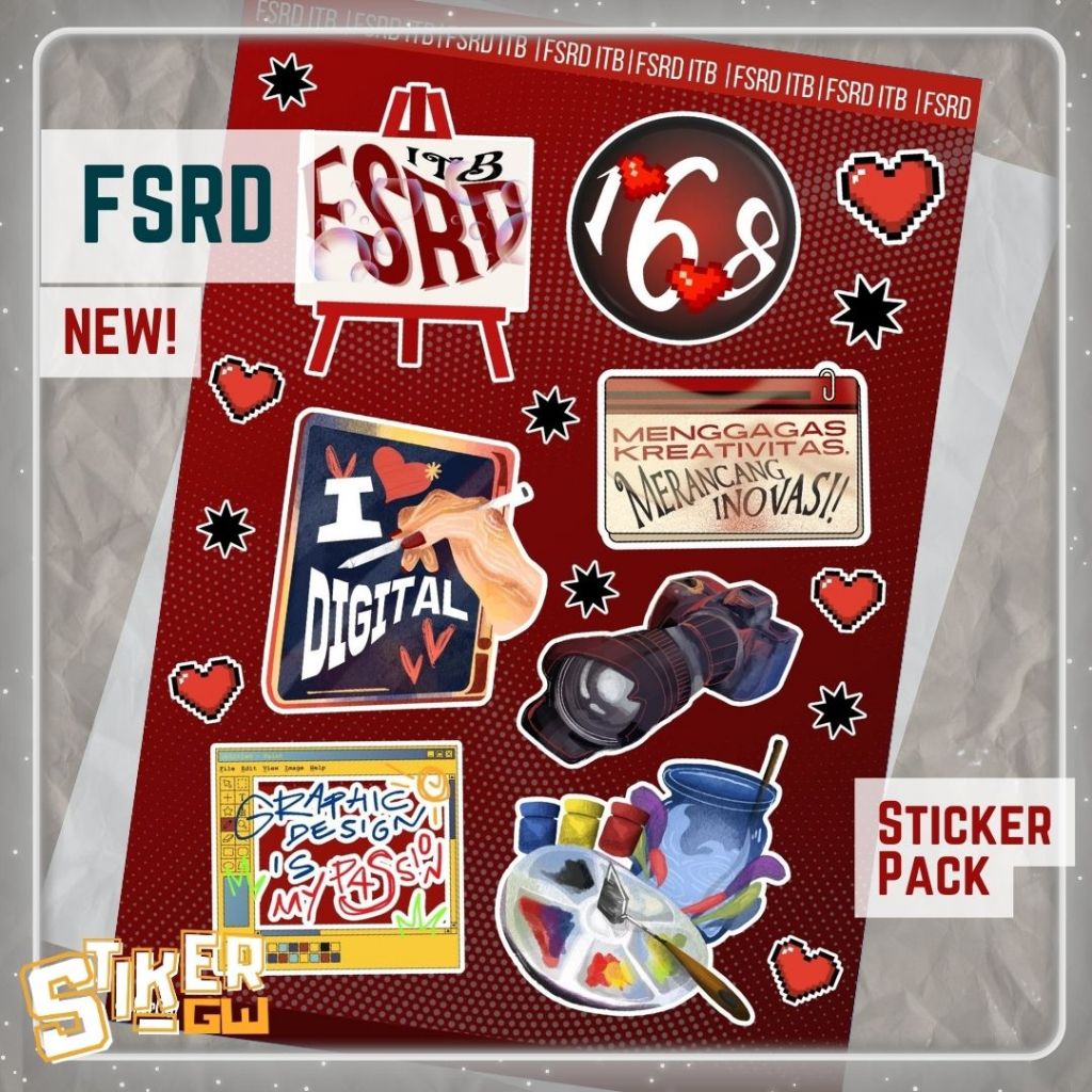 [BERIZIN RESMI]  Sticker Pack FSRD ITB | STIKER FAKULTAS SENI RUPA DAN DESAIN INSTITUT TEKNOLOGI BAN