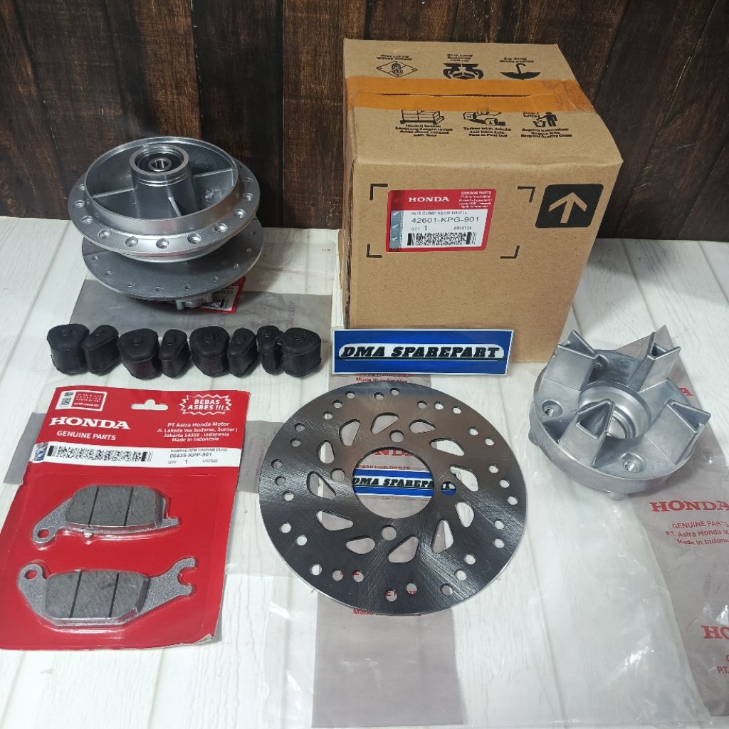 Paket Tromol Belakang Supra X 125 Double Disc Supra X 125 Batman DD KPG +Piringan+Kampas Rem+Nap Gea