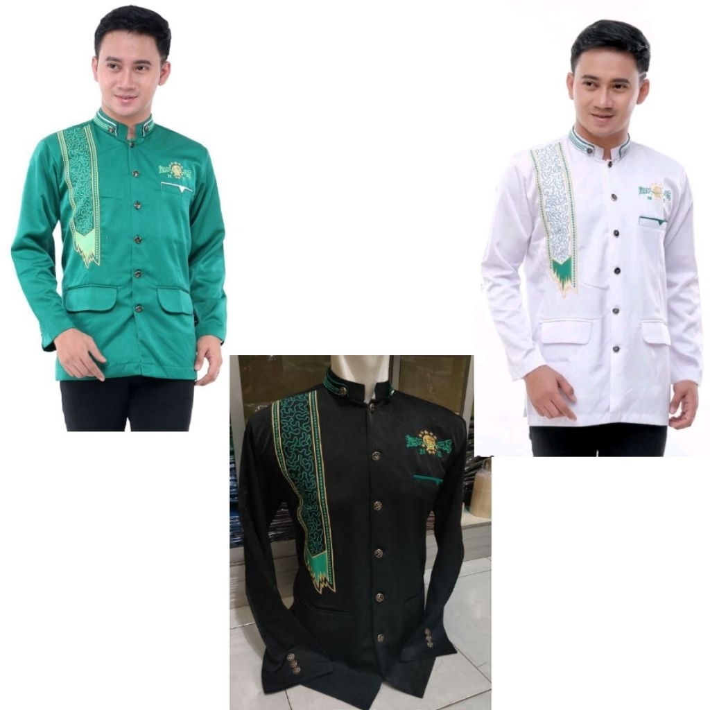 Baju Koko Jasko Bordir Sorban NU Pakaian Muslim Jasko Baju terkini