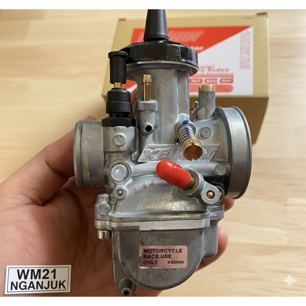 Karburator PWK 30 Keihin Sudco Tutup Bulat Skep Kuningan Karbu Racing Universal Ninja RR King Satria