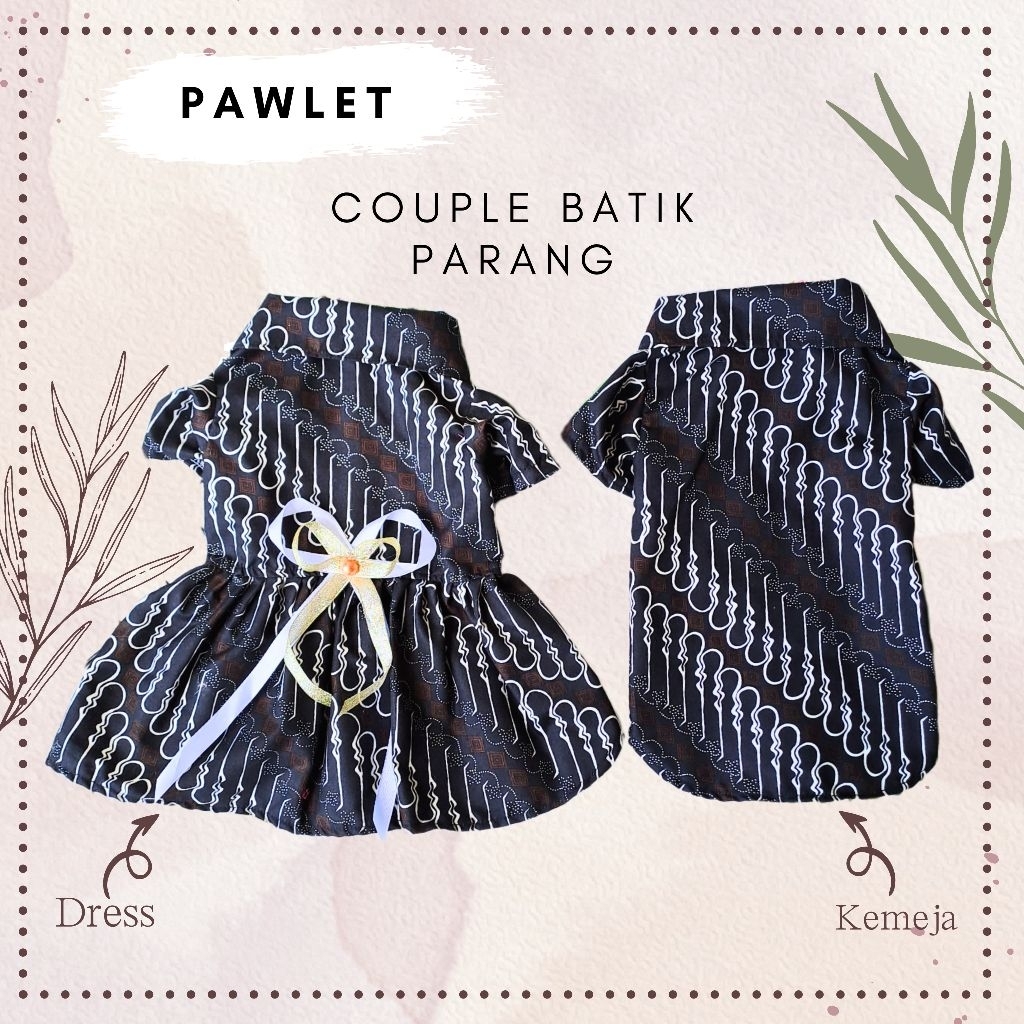 Pawlet_Baju kucing couple batik p4rang | baju kucing couple