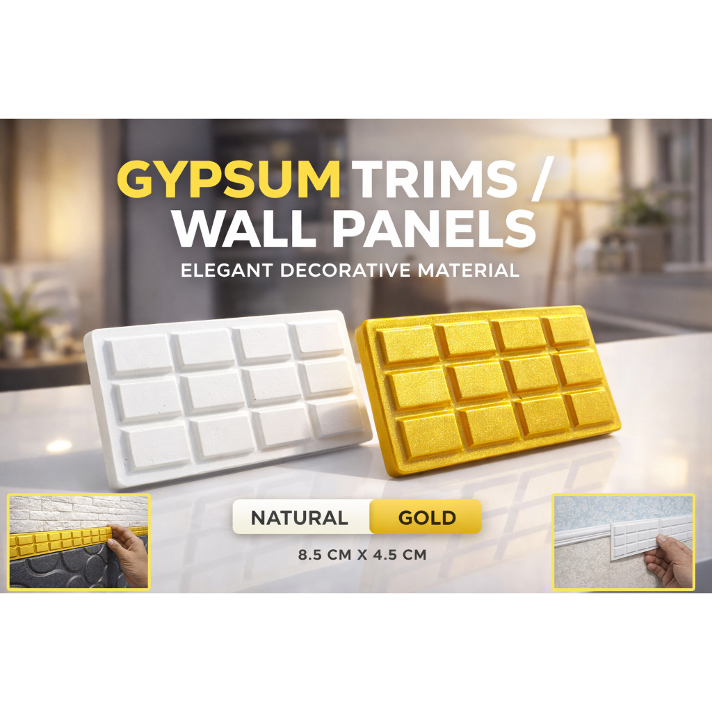 LIS DINDING GYPSUM / DEKORASI /  ORNAMEN MOTIF KOTAK 3D / DEKORASI DINDING CANTIK / wall panel gypsu