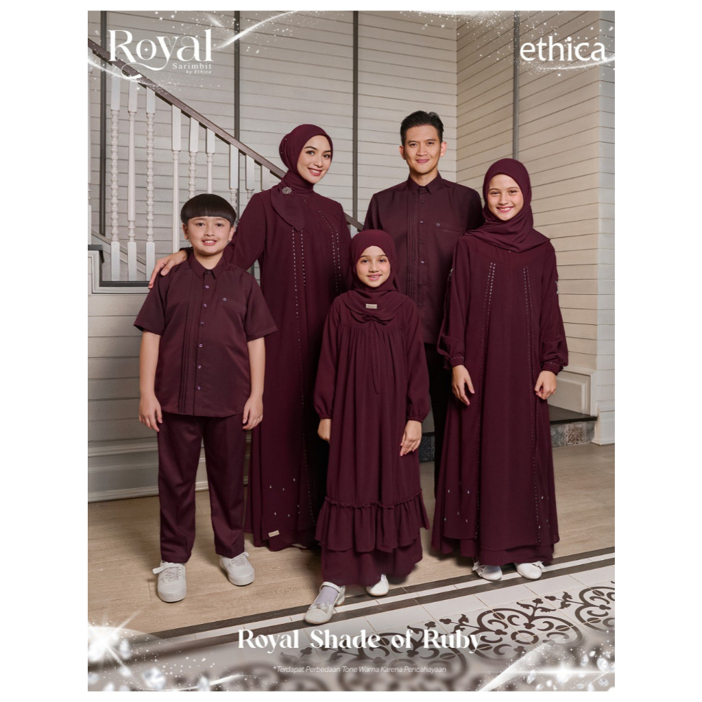 ETHICA - Shade of Ruby Set Family Seragam Keluarga Lebaran Burgundy Magenta Maroon