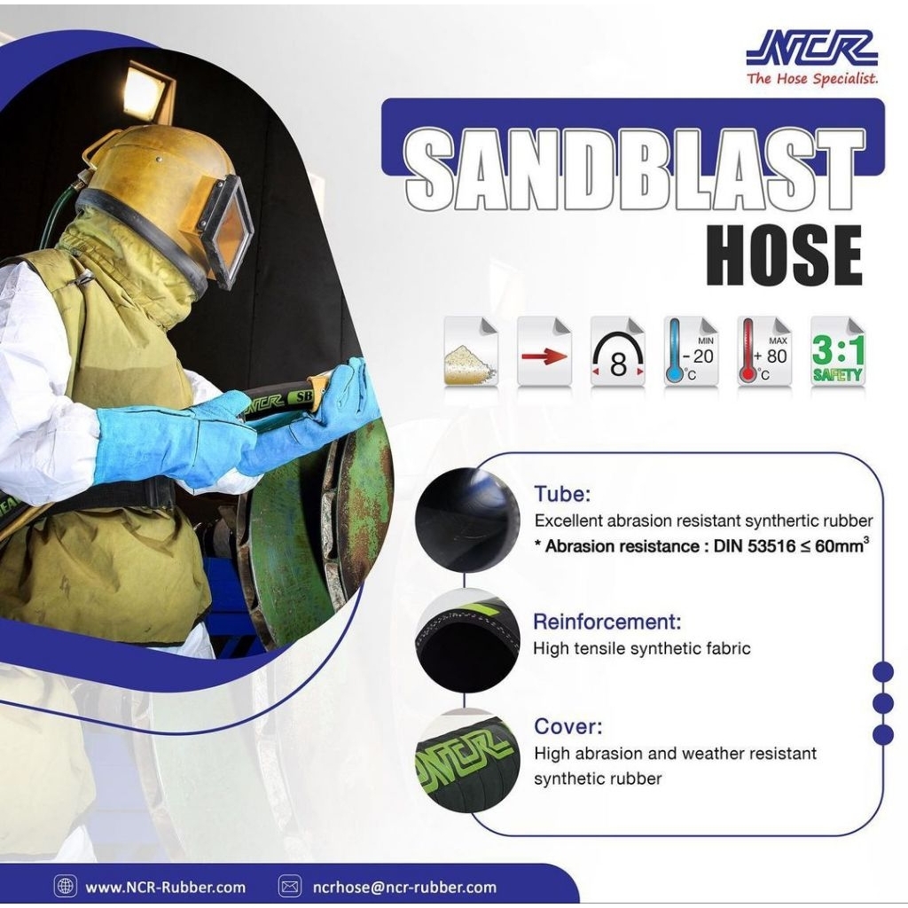 SELANG NCR SANBLAST SB-175 HEAVY DUTY 2" (ID.50MM) 1 ROLL 40 METER