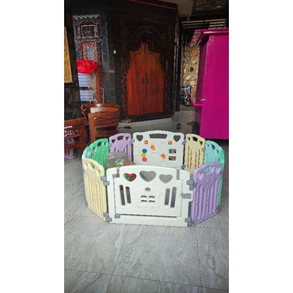 FREE BOLA COBY HAUS 8+2 BABY FENCE PAGAR BAYI PENGAMAN PLAYPEN NOT LITTLE TIKES ELC EDUPLAY LUMBA DW