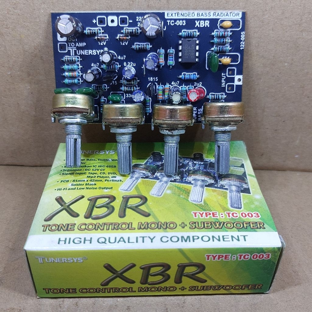 kit tone control mono plus subwoofer XBR ic 4558 TUNERSYS TC003