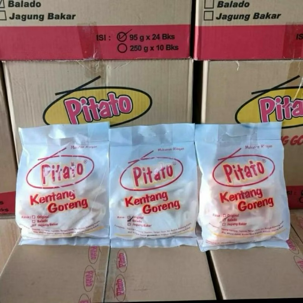 Pitato Kentang Goreng Mini Berat kurleb 95gr - Gurih, Renyah, dan Halal