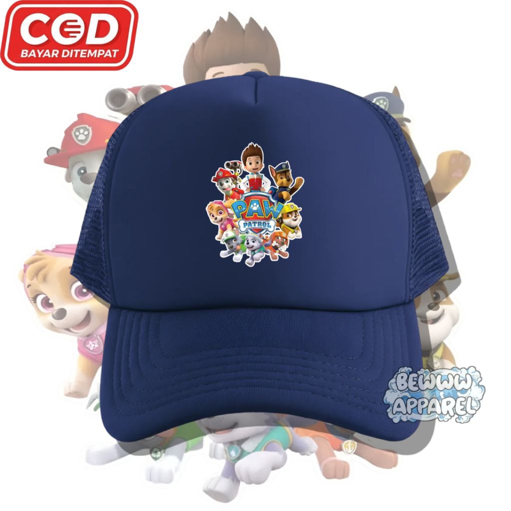 Topi Anak Trucker Paw Patrol - Topi Jaring Anak Paw Patrol