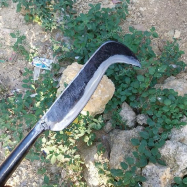 Aret bendo baja per tebal 5mili, arit potong kayu dan bambu, gagang besi