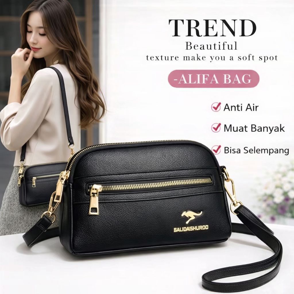 ALIFA BAG ( COD ) Tas Selempang Kulit Wanita Tas Kulit Mini Slingbag Hp Wanita Tas Hp Wanita Terbaru