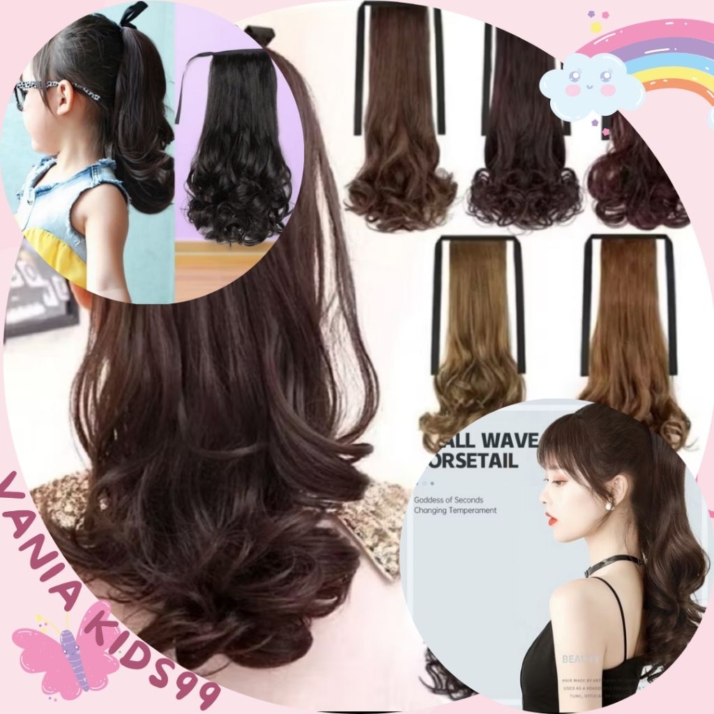 Vania Kids99 Hairclip Wig Rambut Palsu Ekor kuda Ponytail sintetis