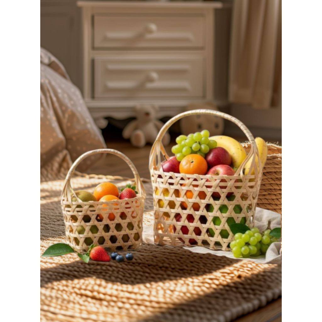 Tas Keranjang Rotan Keranjang Bambu / Tas anyaman Bambu Unik / Keranjang Hampers souvernir