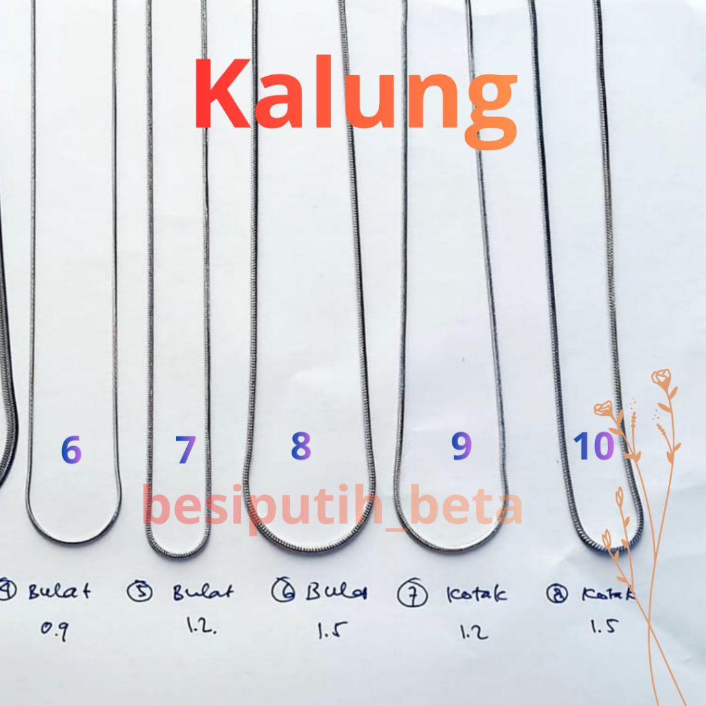 kalung besi putih ambon / besi putih asli