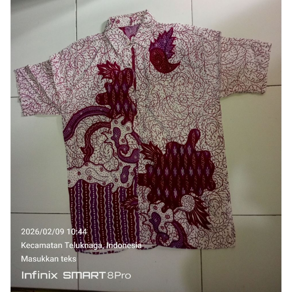 baju atasan batik ungu pria dewasa