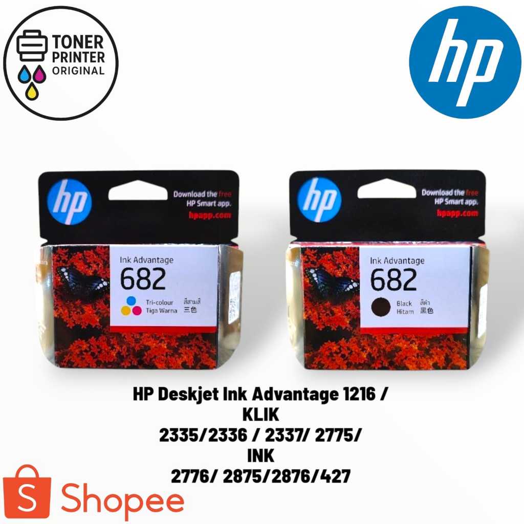 Tinta Hp 682  Tinta Printer Hp 682 Black Colour Ink Cartridge  Original