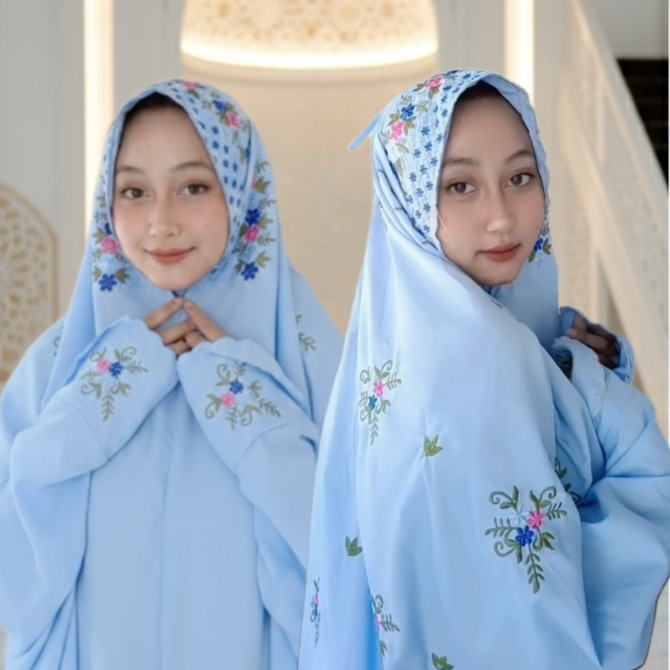 Mukena Terusan Dewasa Putih SUTRA PREMIUM KUDUSAN | Telekung sholat TARAWIH polino Langsung Rukoh La