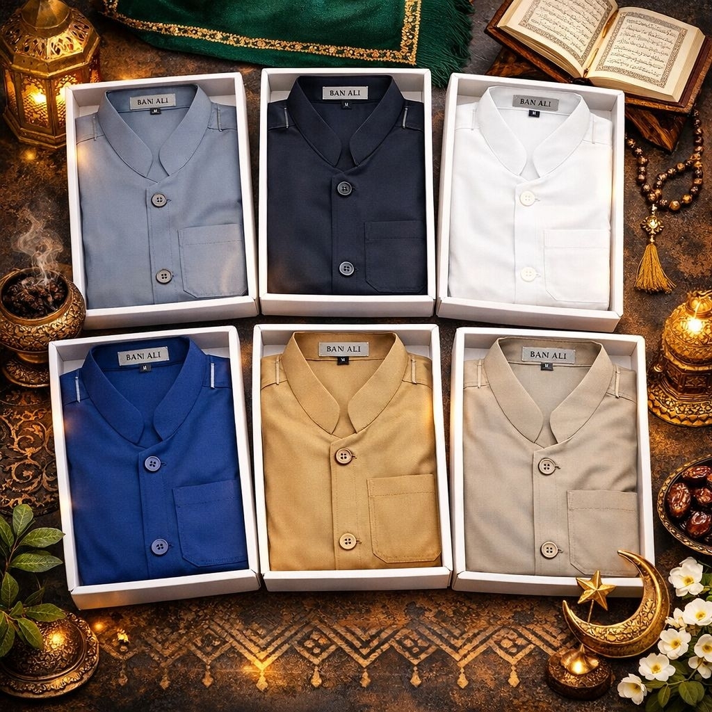 Baju Koko Pria  Haibah lengan panjang BANI ALI NEW  SALAF BAJU KOKO PRIA LENGAN PANJANG