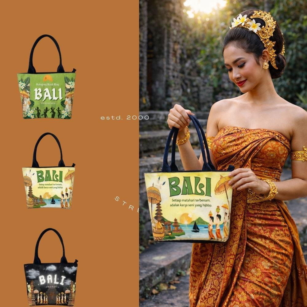 [GLOSIR] Tas Wanita Tote Bag Nyepi Bali | Tas Hamper Souvenir Oleh Oleh Bali