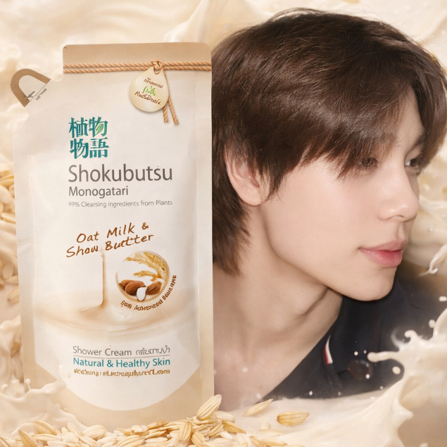 [READY & ORI] Refill 400 ml Shokubutsu Monogatari oat milk & shea butter Shower Cream – Phuwin Pick 