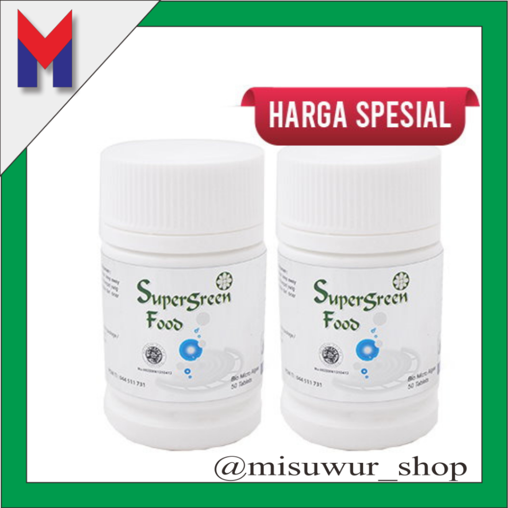2 pack Suplemen imunitas tubuh Supergreen food / sgf 50 tabs KK Indonesia Original