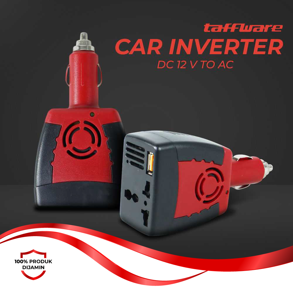 Power Inverter Mobil Car Mini DC 12 V to AC 220V 5V USB 150W Taffware - T150W