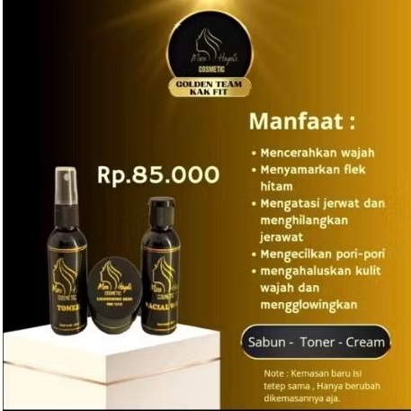 MH Mira Hayati Cosmetic Lightening Skin Paket Basic Kemasan Baru Toner Cream Facial Wash Exprd April