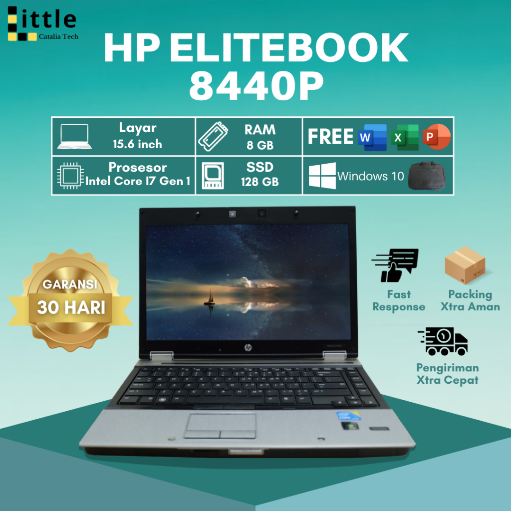 HP EliteBook 8440p Intel Core I7 Gen 1 Ram 8gb Ssd 128gb Murah Bergaransi