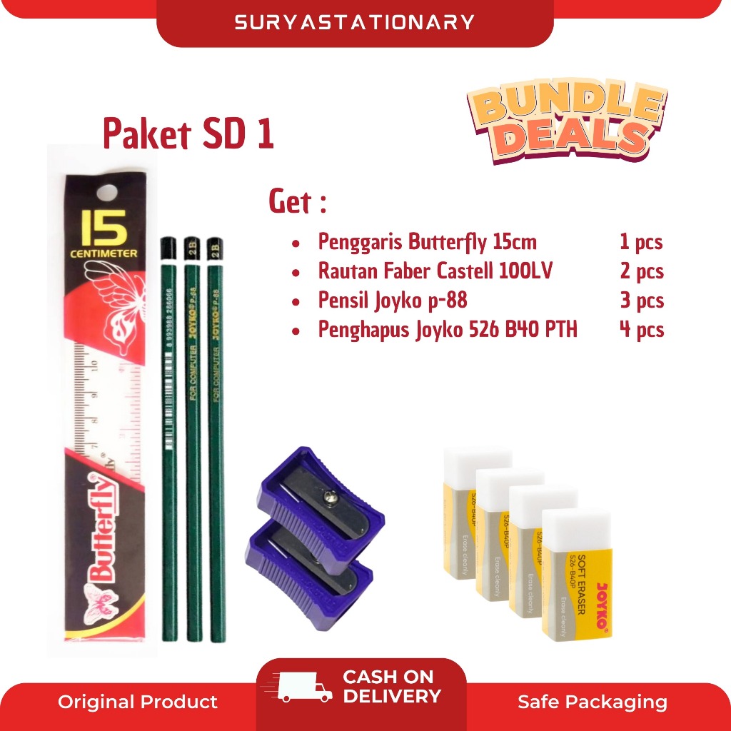 (SPESIAL BUNDLING) PAKET SEKOLAH ALAT TULIS SD 1 / PAKET BUNDLING SEKOLAH SD 1 / ALAT TULIS SEKOLAH 